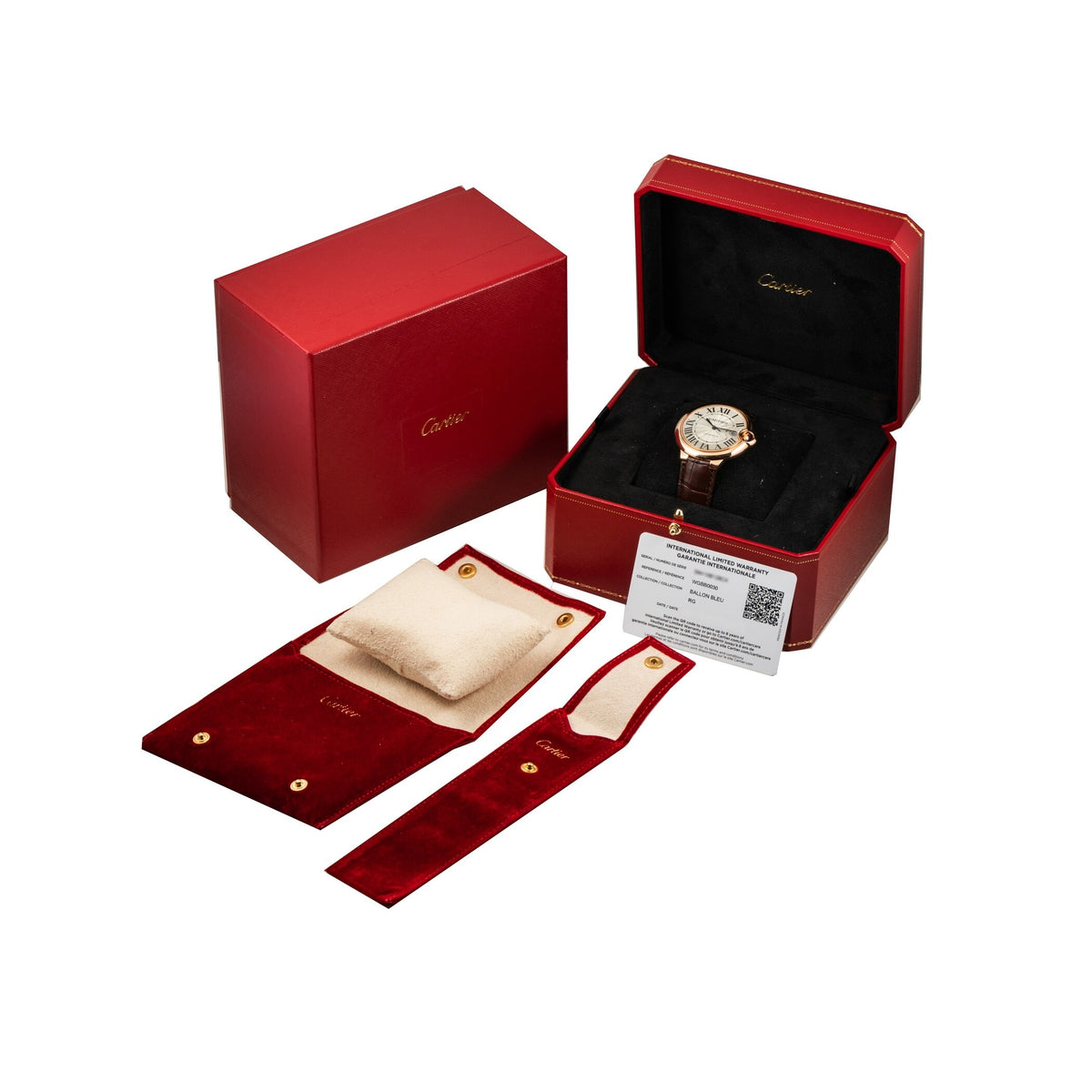 Cartier Ballon Bleu De Cartier Watch 36mm, Automatic Movement, Pink Gold, Leather WGBB0009