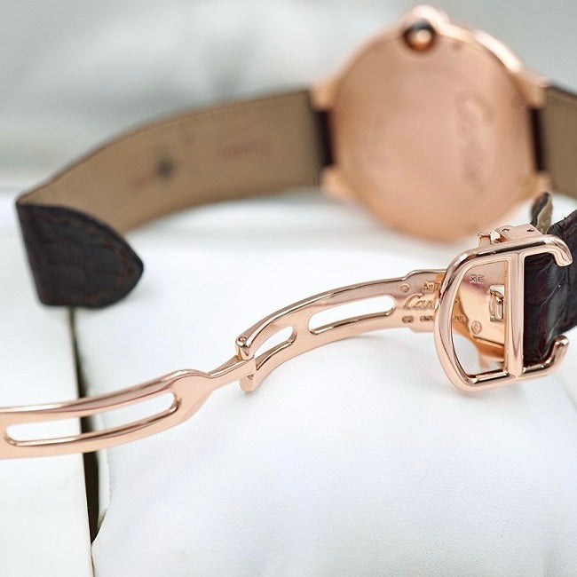 Cartier Ballon Bleu De Cartier Watch, 40mm, Automatic Movement, 18k Rose Gold, Leather WGBB0035