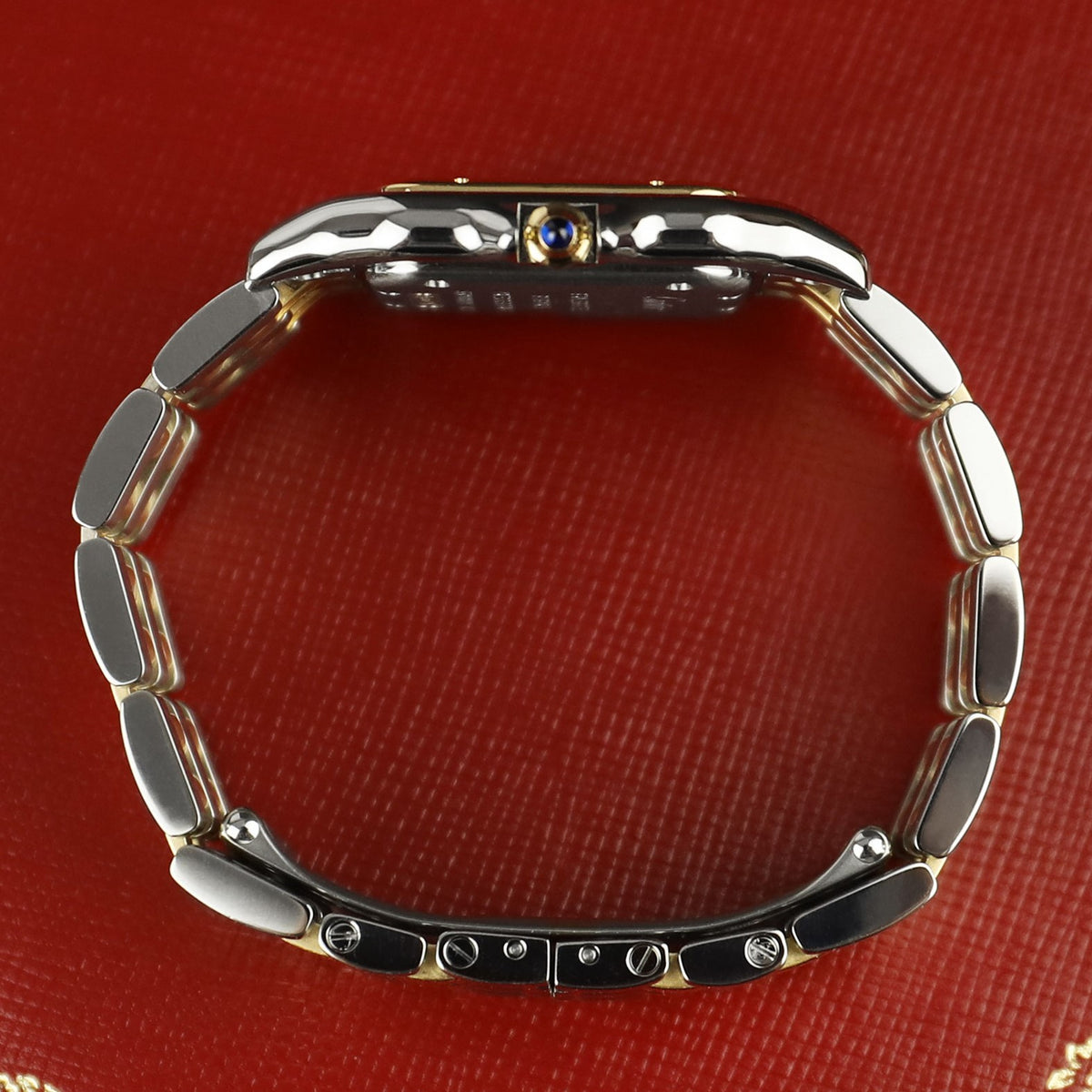 Cartier Panthre De Cartier Watch Medium Model, Quartz Movement, Yellow Gold, Steel W2PN0007