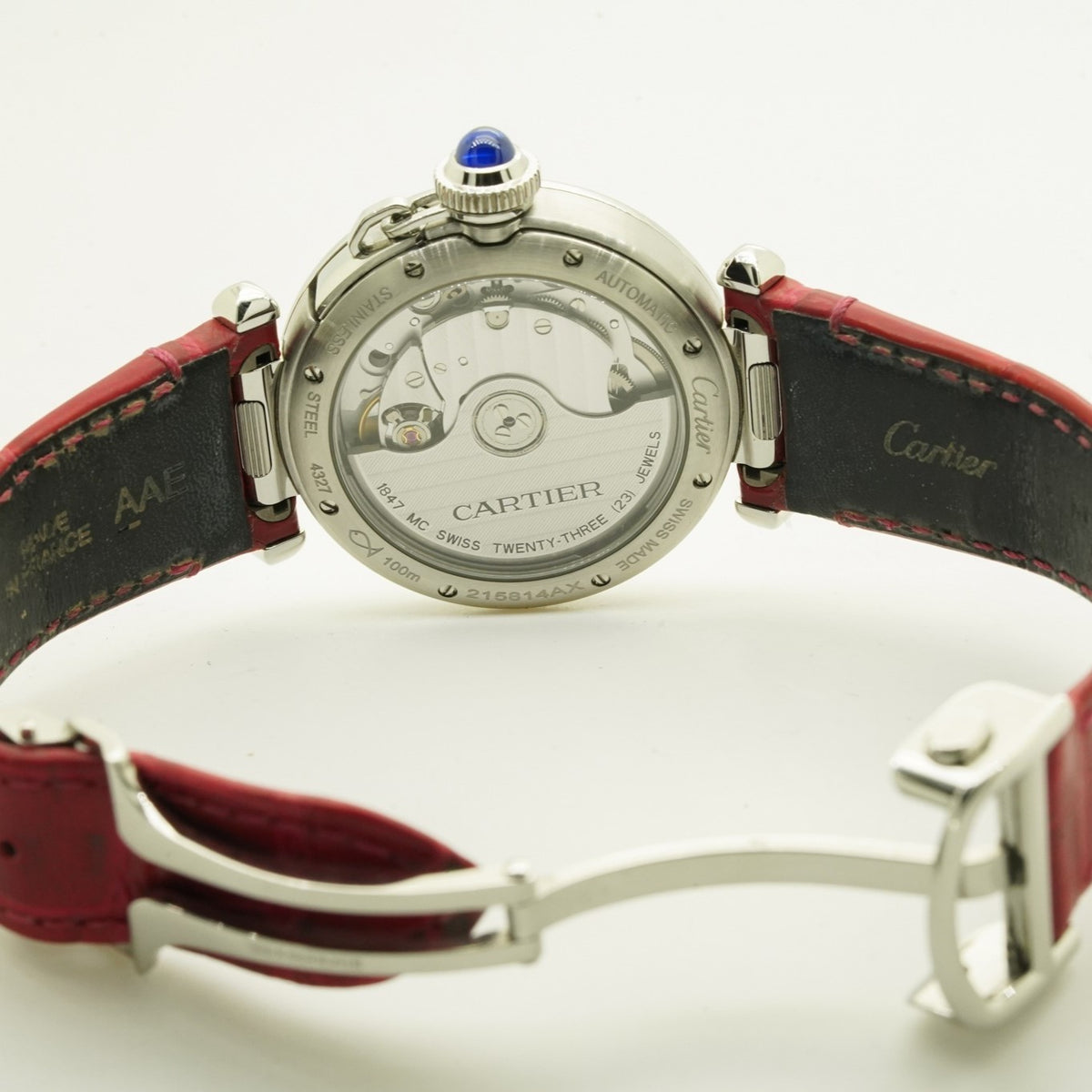 Cartier Pasha de Cartier watch 35mm, automatic movement, steel, 2 interchangeable leather straps WSPA0012