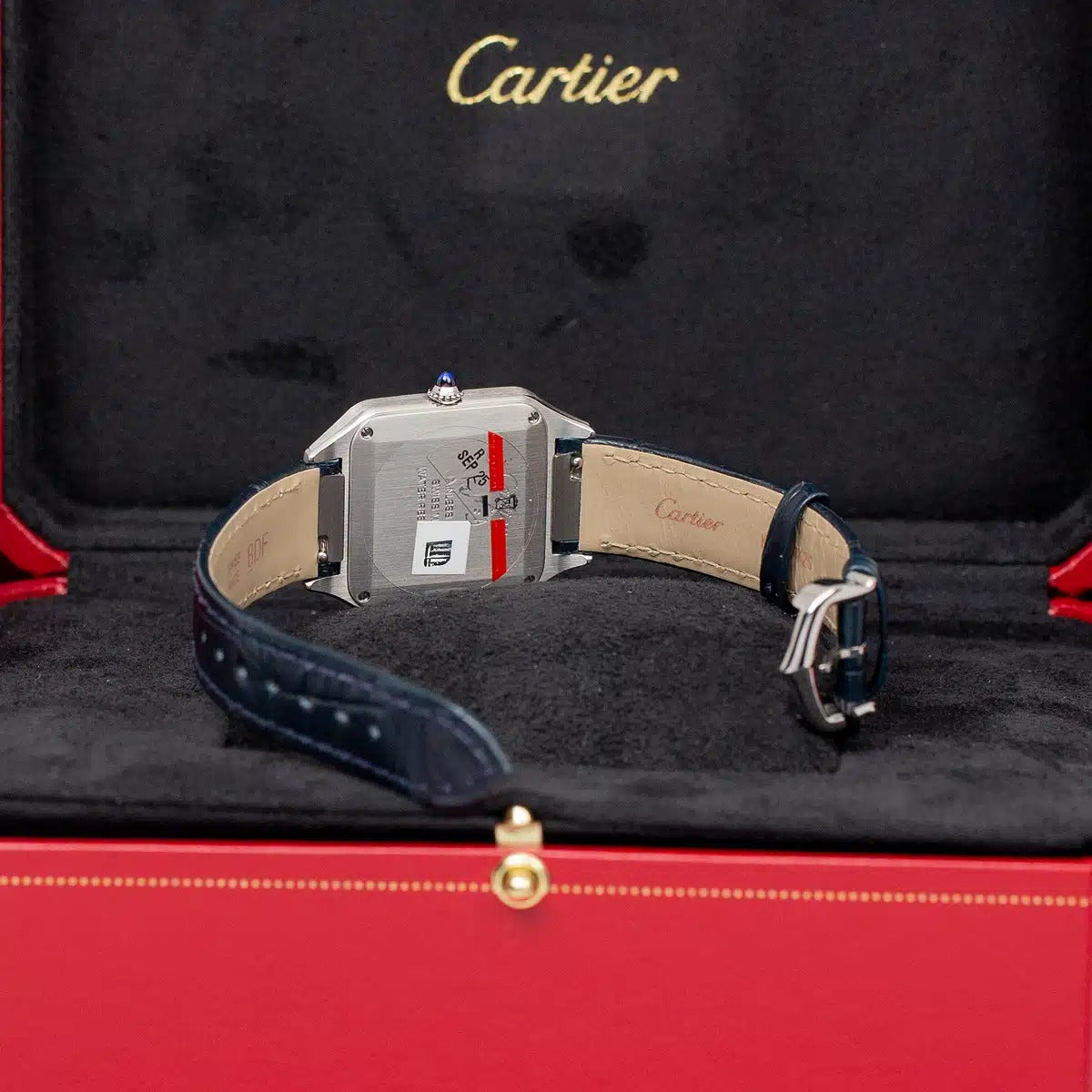 Cartier Santos-Dumont Watch Small Model, Quartz Movement, Steel, Leather WSSA0023
