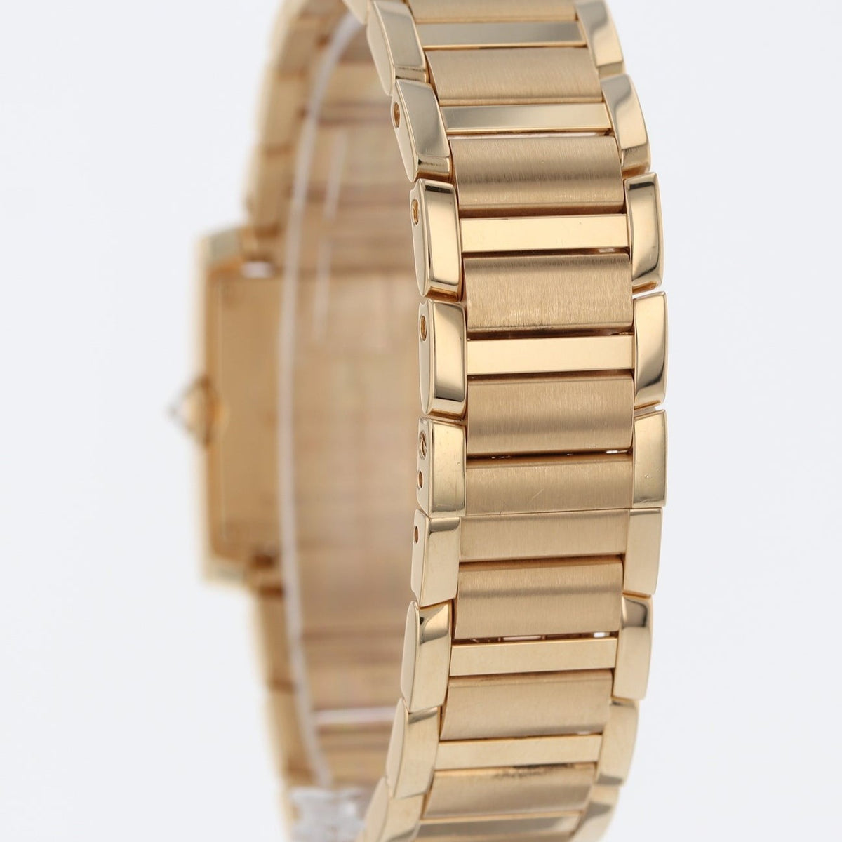 Cartier Tank Franaise Watch Small Model, Quartz Movement, Yellow Gold, Diamonds WJTA0039