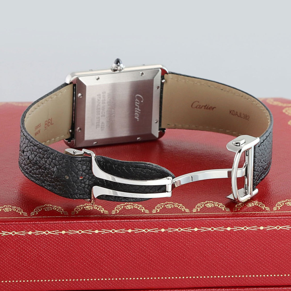 Cartier Tank Must, Extra-large model, automatic movement, steel, leather WSTA0040