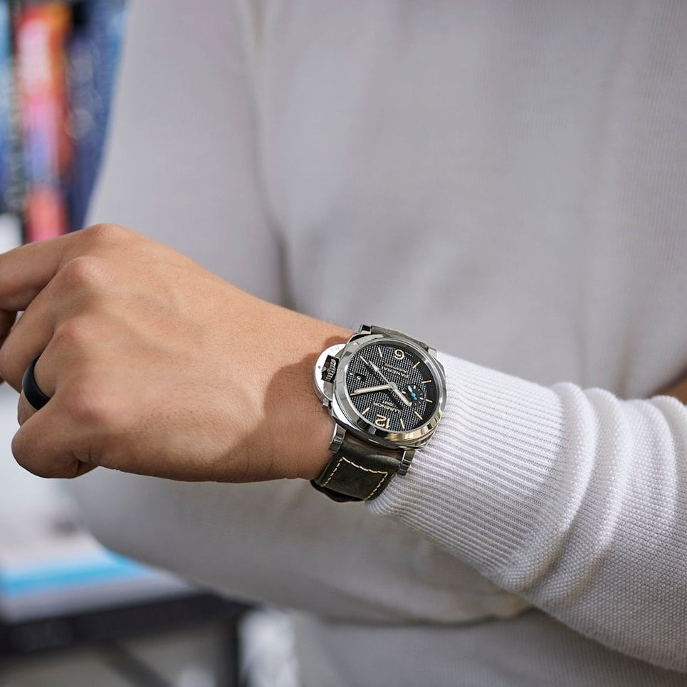 Panerai Luminor 1950 3 Days GMT PAM535 Q Edition Paris hobnails ZF SS Black Dial P9001