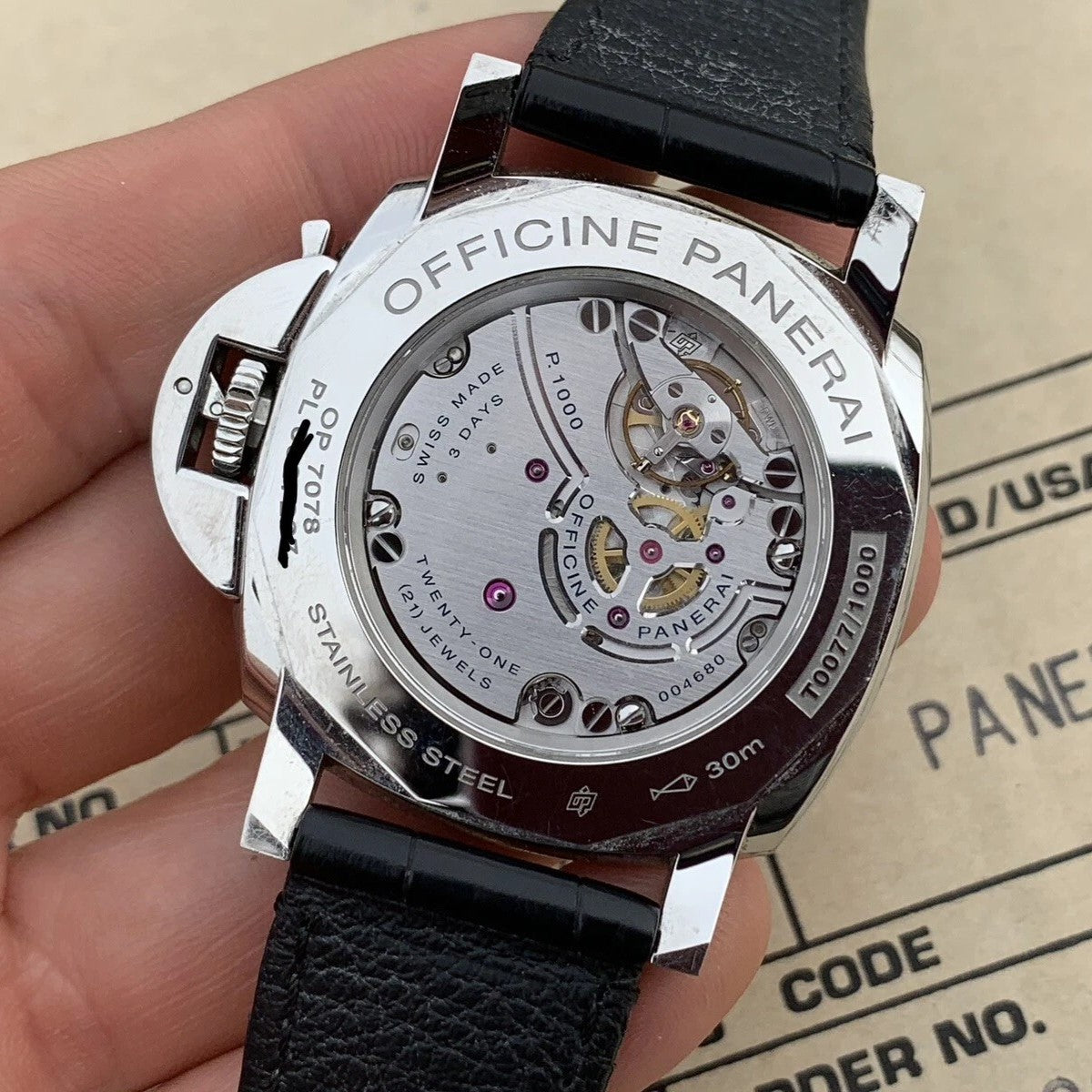 Panerai Luminor Due 3 Days Acciaio PAM 676 V6F SS Black Dial P1000