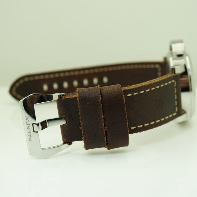 Panerai Luminor PAM911 HWF SS Green Dial Brown Leather Strap 6497