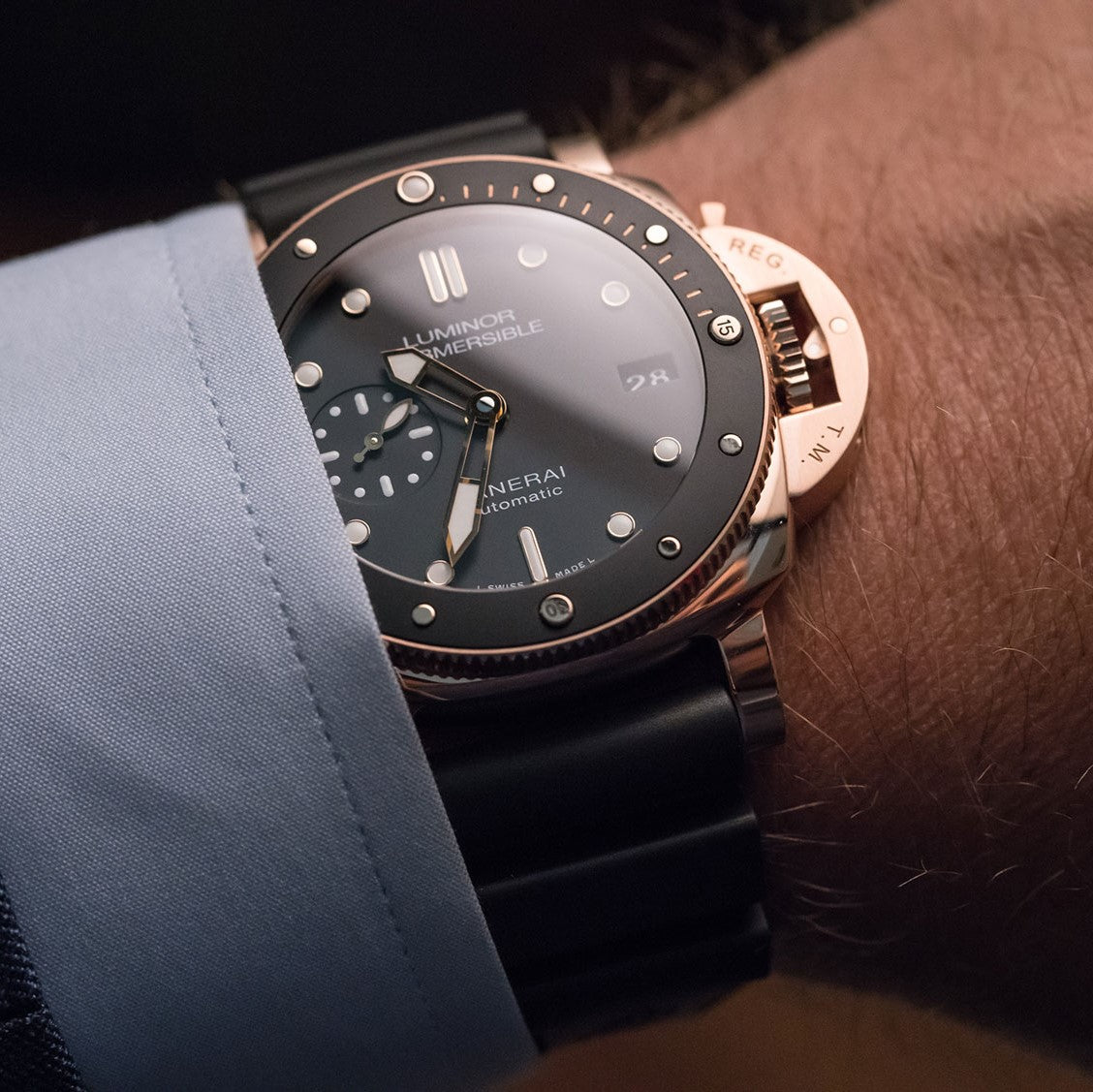 Panerai Luminor Submersible 1950 3 Days PAM684 ZF Rose Gold & Ceramic Black Dial P9010