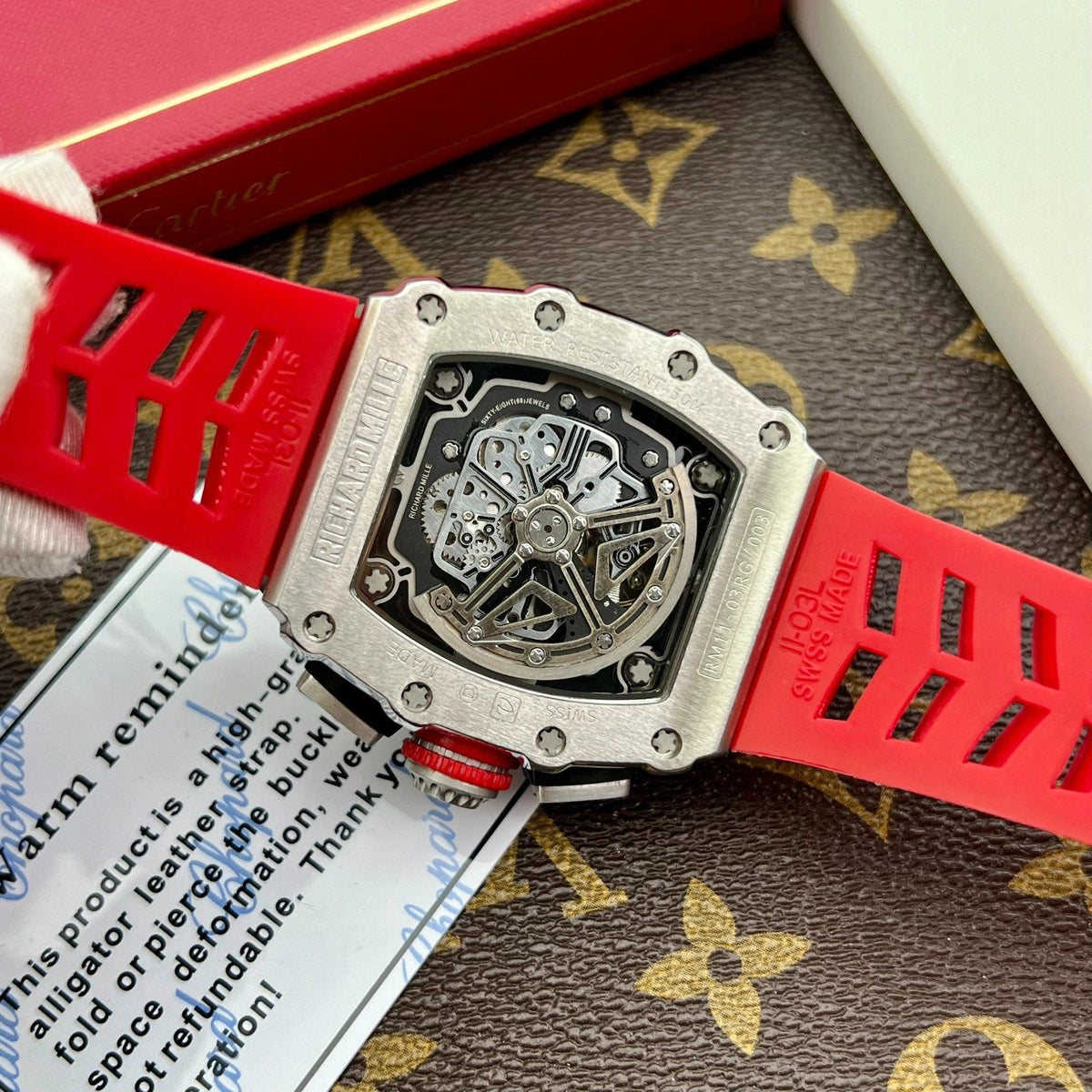 Richard Mille RM 011 Carbon Case Red Strap Titan