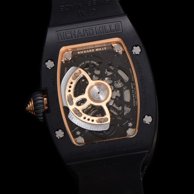 Richard Mille RM 07-01 Automatic Ladies Black Ceramic Red Lips Diamond