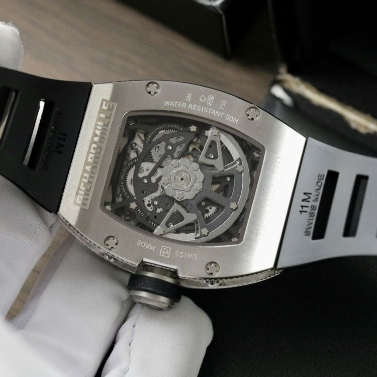 Richard Mille RM023 Black White Gold Diamond Black Rubber Band
