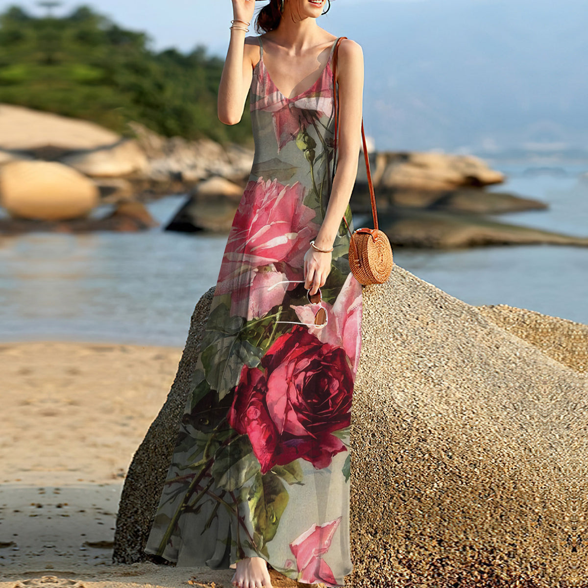 Rose Sweeties Sleeveless Maxi Dress | Women Summer Dress | Sundress