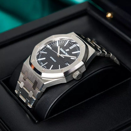 Audemars Piguet Royal Oak 41Mm Black Dial Stainless Steel Bracelet Men'S Watch