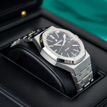 Audemars Piguet Royal Oak 41Mm Black Dial Stainless Steel Bracelet Men'S Watch