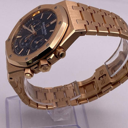 Audemars Piguet Royal Oak Chronograph 41Mm Rose Gold Bracelet Black Dial