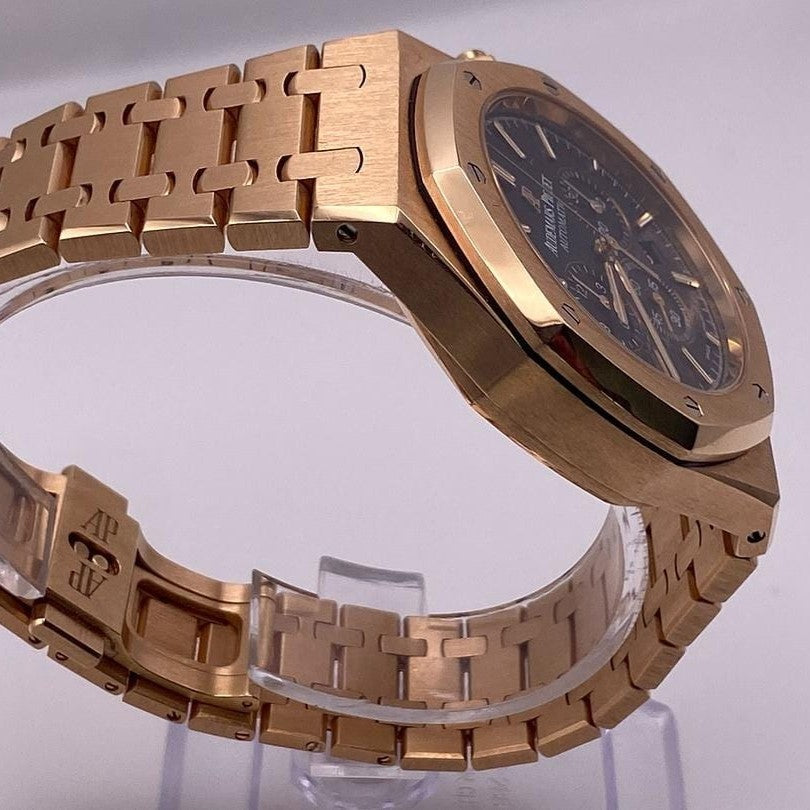 Audemars Piguet Royal Oak Chronograph 41Mm Rose Gold Bracelet Black Dial