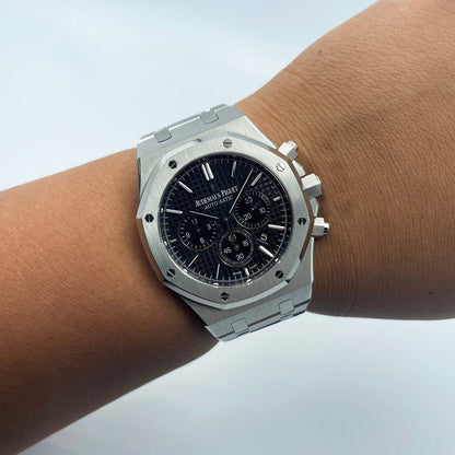 Audemars Piguet Royal Oak Chronograph Black Dial 41Mm Stainless Steel Watch 26320Stoo1220St01