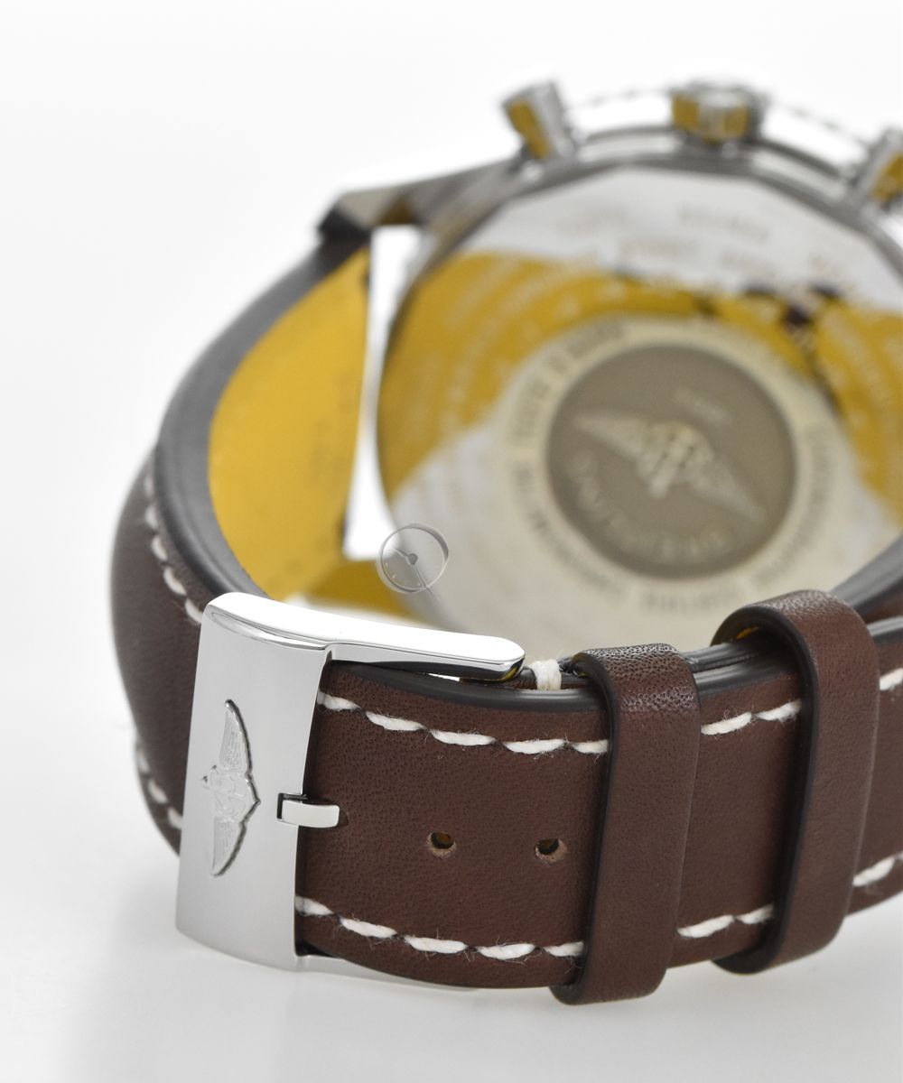 Breitling Navitimer World A24322.90 Mens 46 MM Steel Leather ? Brown White dial