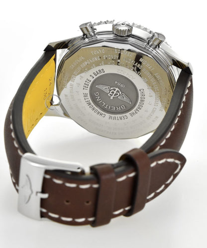 Breitling Navitimer World A24322.90 Mens 46 MM Steel Leather ? Brown White dial