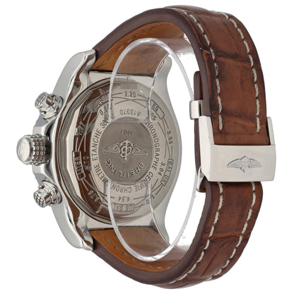 Breitling Super Avenger Chronograph Automatic 48mm White Dial Men's Watch Leather Strap A1337011A562.135A