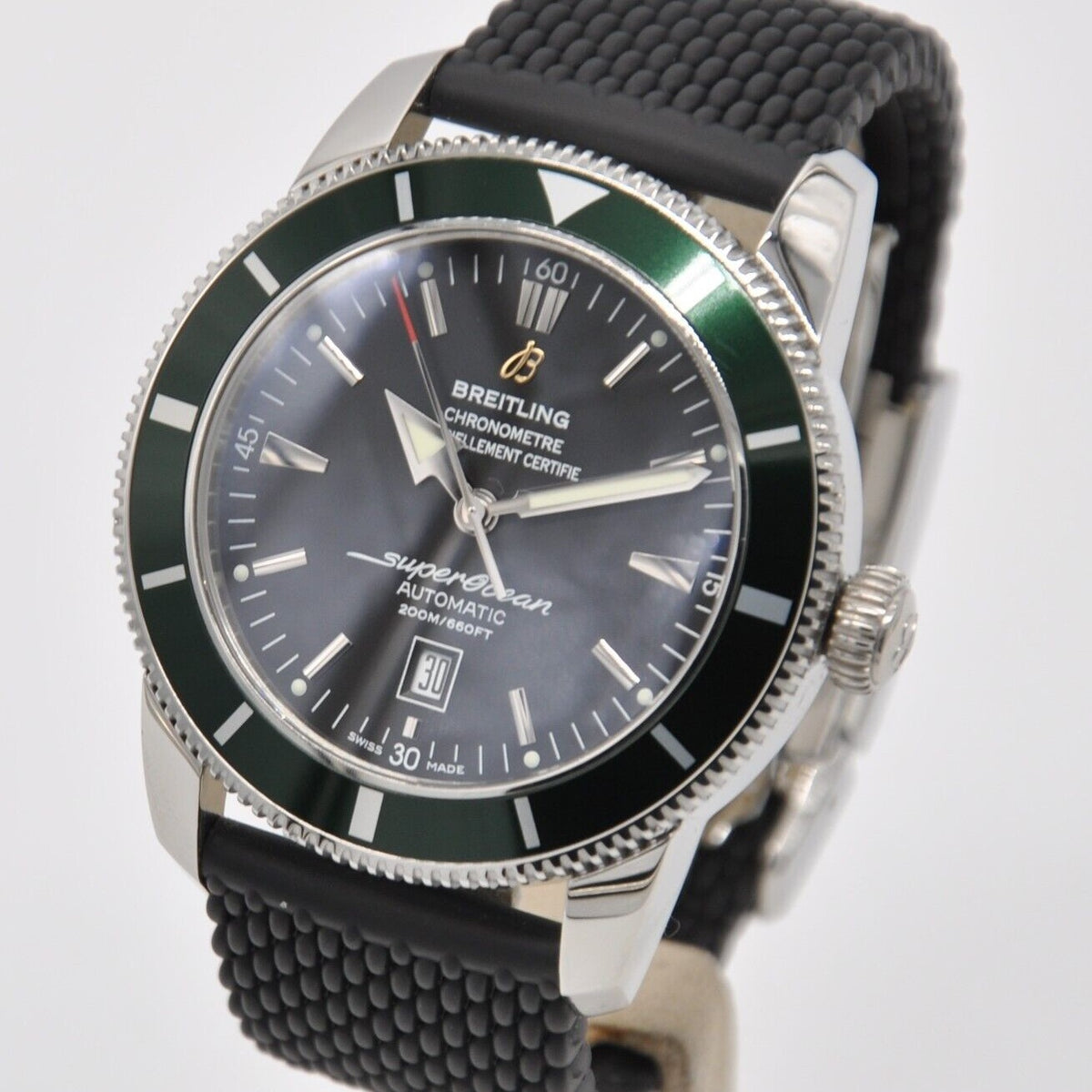 Breitling SuperOcean Heritage 46mm Green Bezel Black Dial Men's Watch A17320Q5-B868BKRD