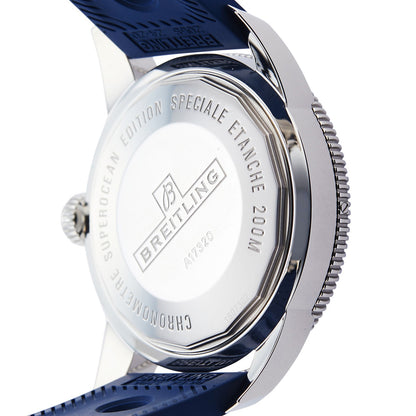 Breitling Superocean Heritage 46Mm White Dial Blue Bezel Rubber Strap A1732016.G642 Stainless Steel