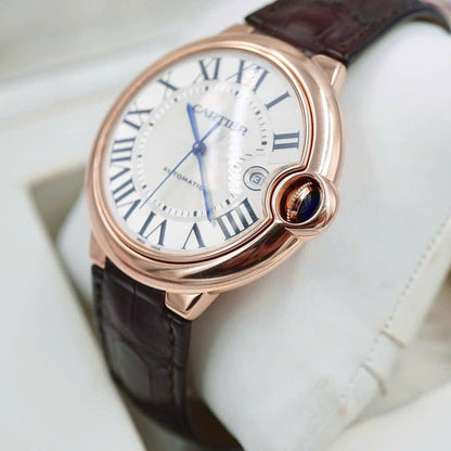 Cartier Ballon Bleu De Cartier Men's Leather Strap Watch