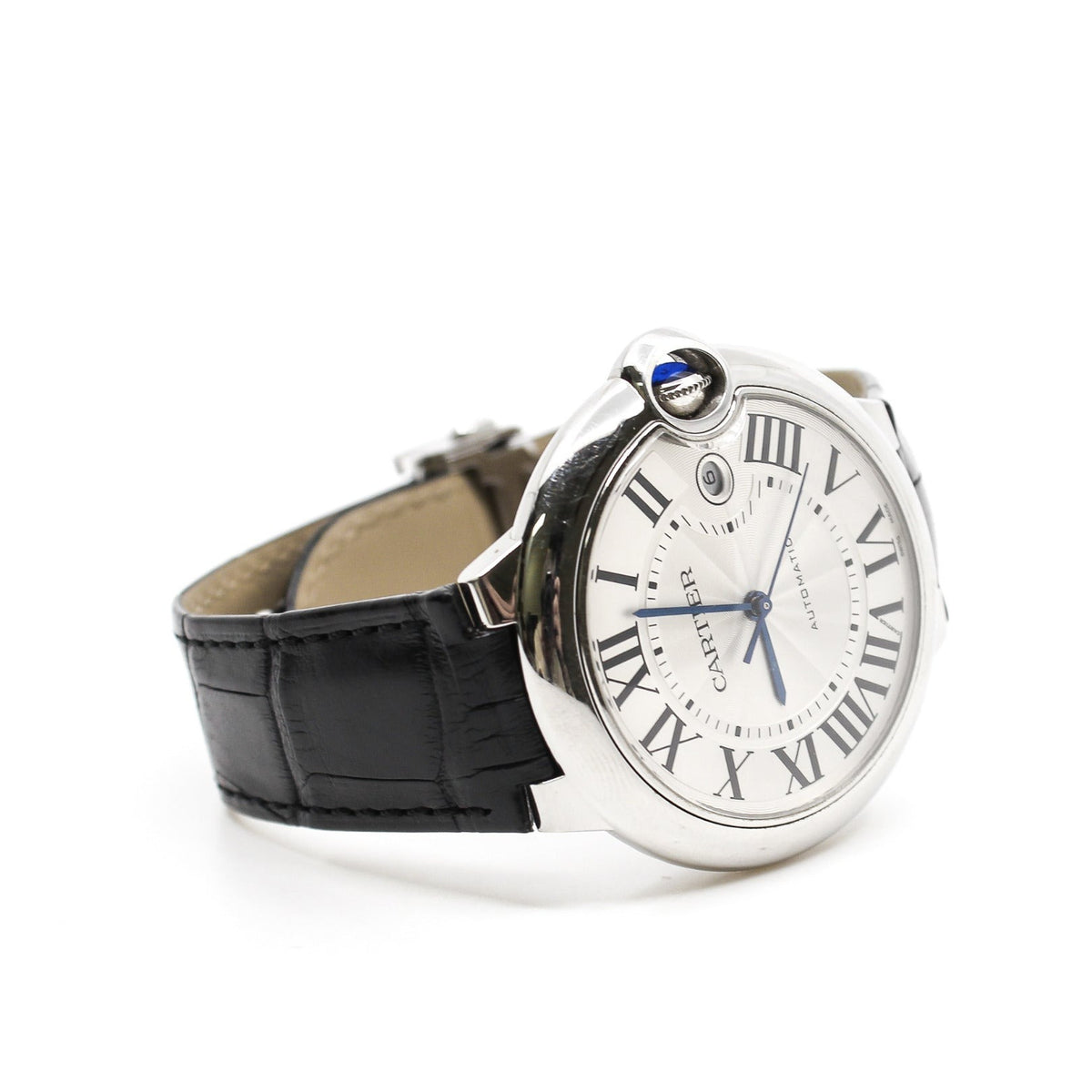 Cartier Ballon Bleu De Cartier Watch, 40mm, Automatic Movement, Steel, Leather WSBB0039