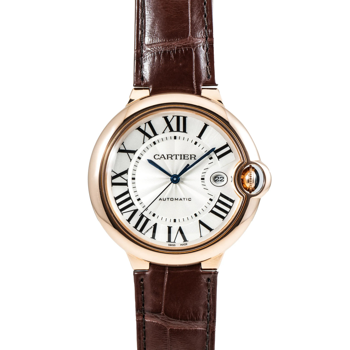Cartier Ballon Bleu De Cartier Watch 42mm, Automatic Movement, Rose Gold, Leather WGBB0030