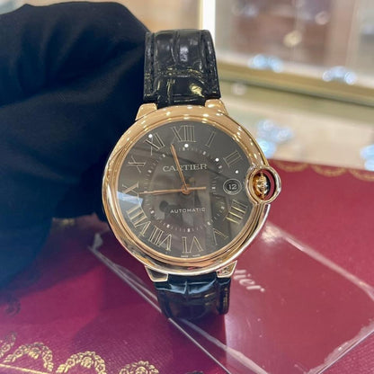 Cartier Ballon Bleu de Cartier Watch 40mm, Automatic Movement, 18k Rose Gold, Leather WGBB0050