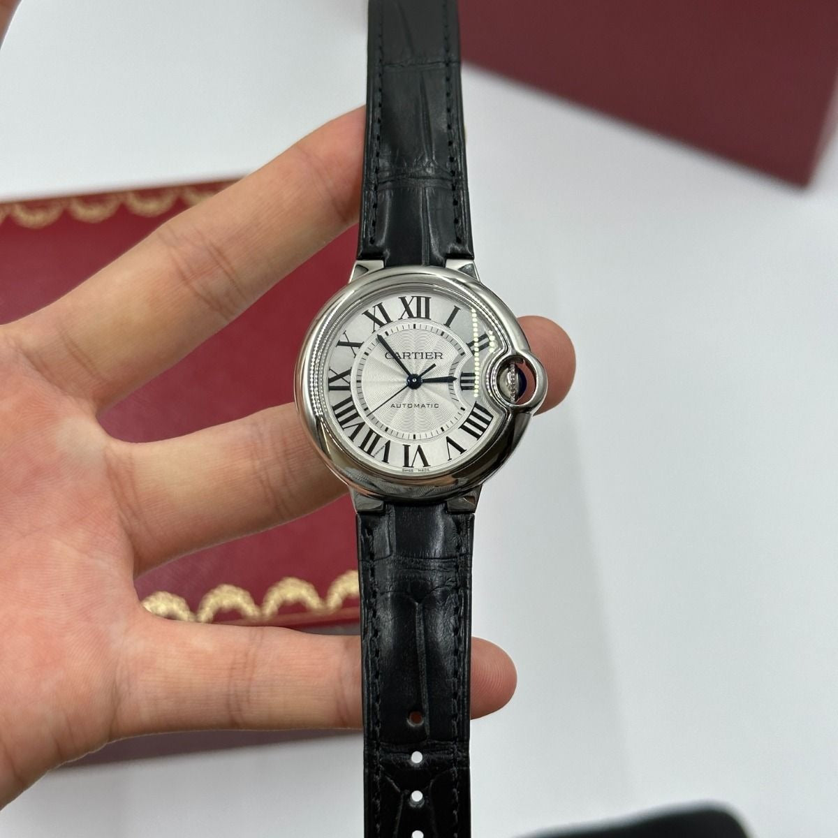 Cartier Ballon Bleu de Cartier watch, 33 mm, mechanical movement with automatic winding. Steel case WSBB0030