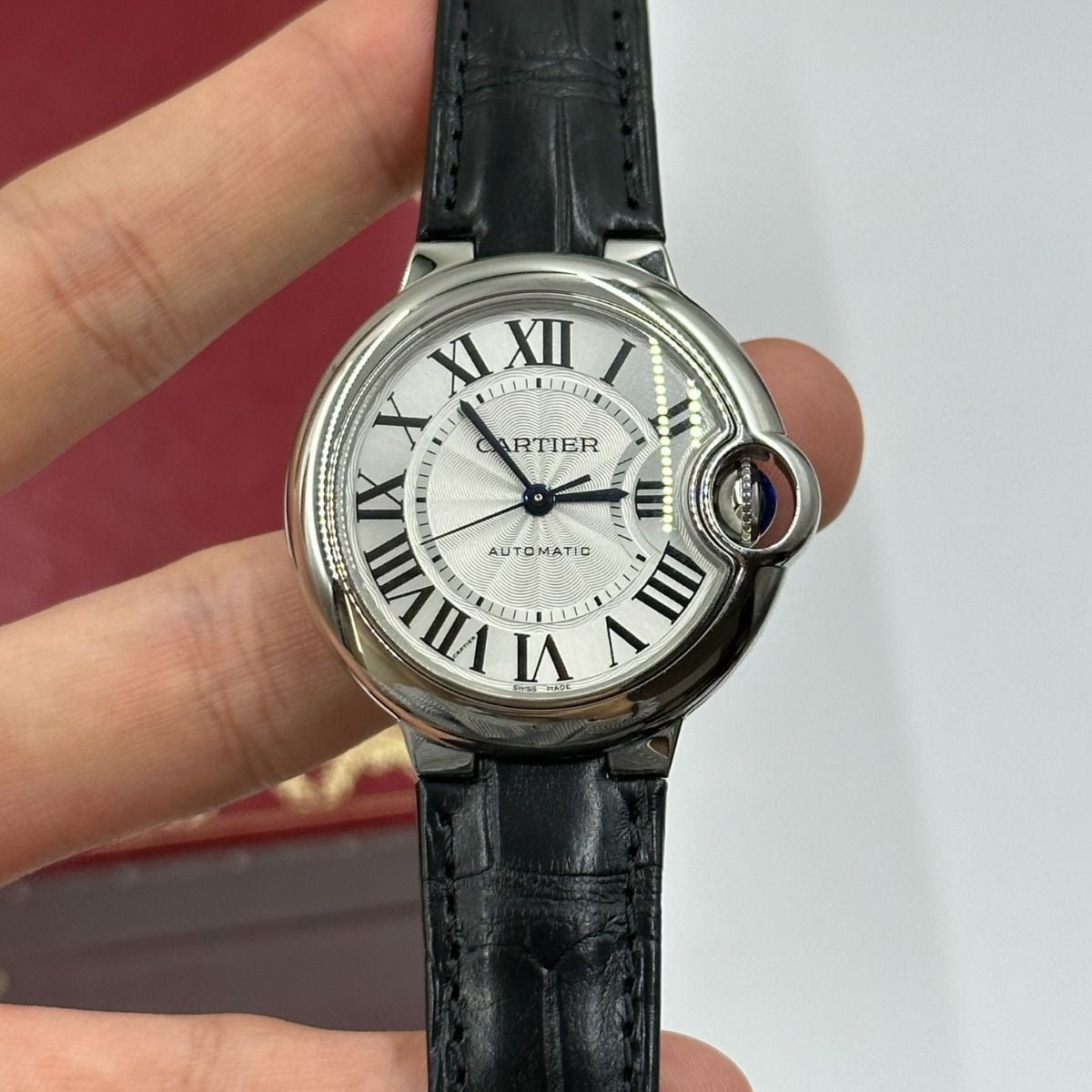Cartier Ballon Bleu de Cartier watch, 33 mm, mechanical movement with automatic winding. Steel case WSBB0030