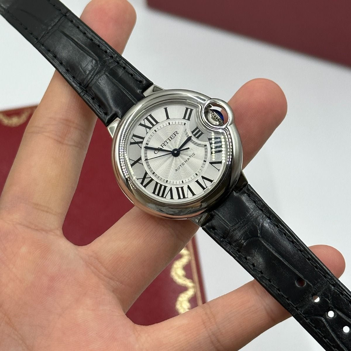 Cartier Ballon Bleu de Cartier watch, 33 mm, mechanical movement with automatic winding. Steel case WSBB0030