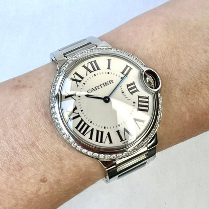 Cartier Ballon Bleu de Cartier watch, 36 mm, mechanical movement with automatic winding. Steel case, W4BB0024