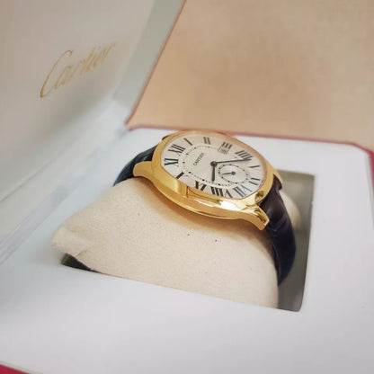 Cartier Drive de Cartier Watch Large model, automatic movement, rose gold, leather WGNM0003