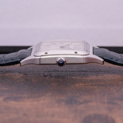 Cartier Santos-Dumont Watch Large Model, Quartz Movement, Steel, Leather WSSA0022