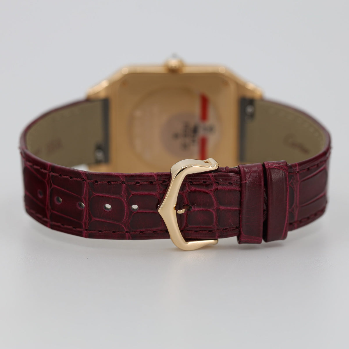 Cartier Santos-Dumont watch Large model, rose gold, diamonds, leather strap WJSA0016