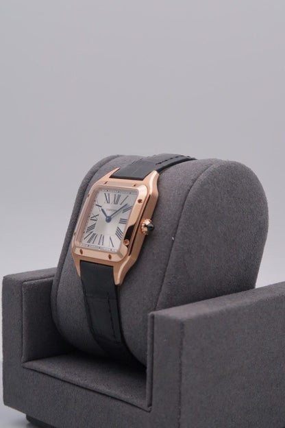 Cartier Santos-Dumont watch XL model, rose gold, leather strap WGSA0032