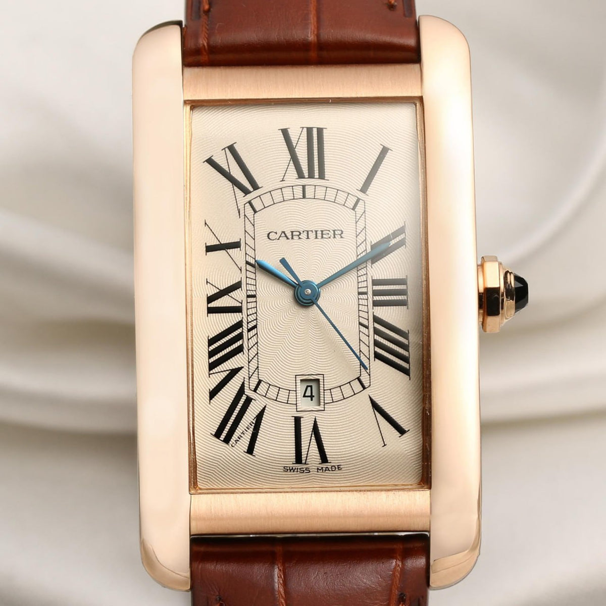 Cartier Tank Americaine watch, large model, mechanical movement with automatic winding. Rose gold WGTA0046