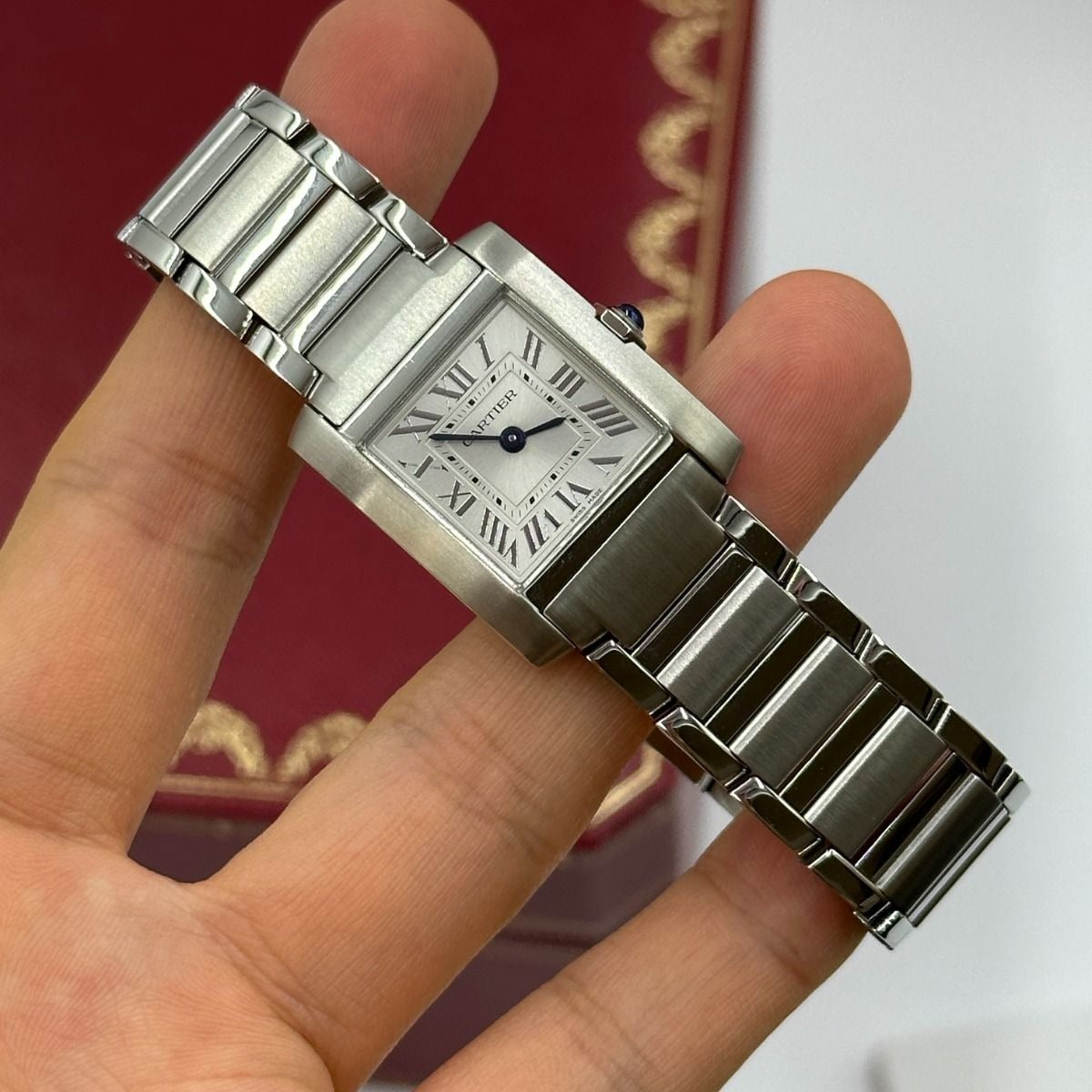 Cartier Tank Franaise Watch Small Model, Quartz Movement, Steel WSTA0065