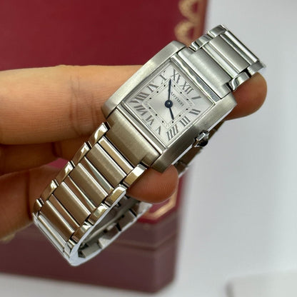 Cartier Tank Franaise Watch Small Model, Quartz Movement, Steel WSTA0065