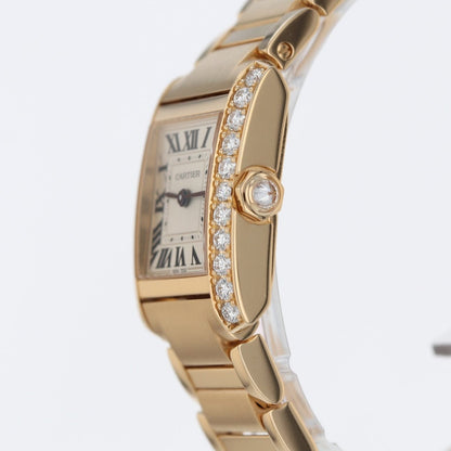 Cartier Tank Franaise Watch Small Model, Quartz Movement, Yellow Gold, Diamonds WJTA0039