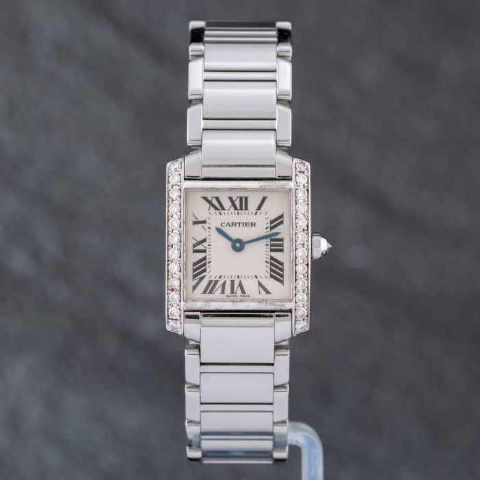 Cartier Tank Frankaise Watch Small Model, Quartz Movement, Steel, Diamonds W4TA0008