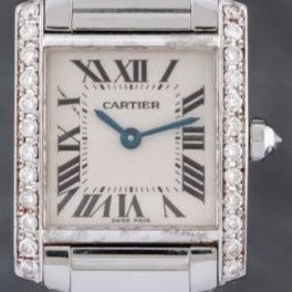 Cartier Tank Frankaise Watch Small Model, Quartz Movement, Steel, Diamonds W4TA0008