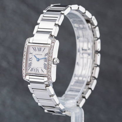 Cartier Tank Frankaise Watch Small Model, Quartz Movement, Steel, Diamonds W4TA0008