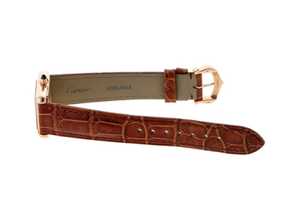 Cartier Tank Louis Cartier Watch Small Model, Hand-Wound Mechanical Movement, Rose Gold, Leather WGTA0010