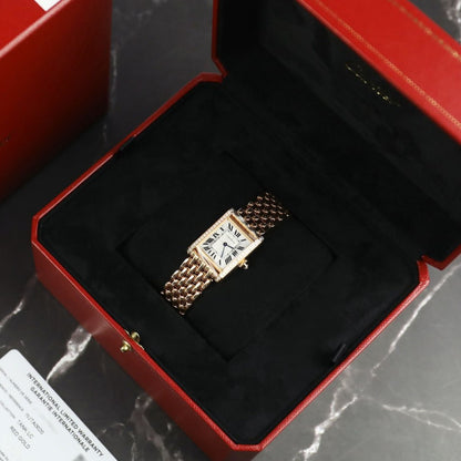 Cartier Tank Louis, Large Model, Hand Wound, Rose Gold, Diamonds WJTA0021