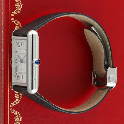 Cartier Tank Must, Extra-large model, automatic movement, steel, leather WSTA0040