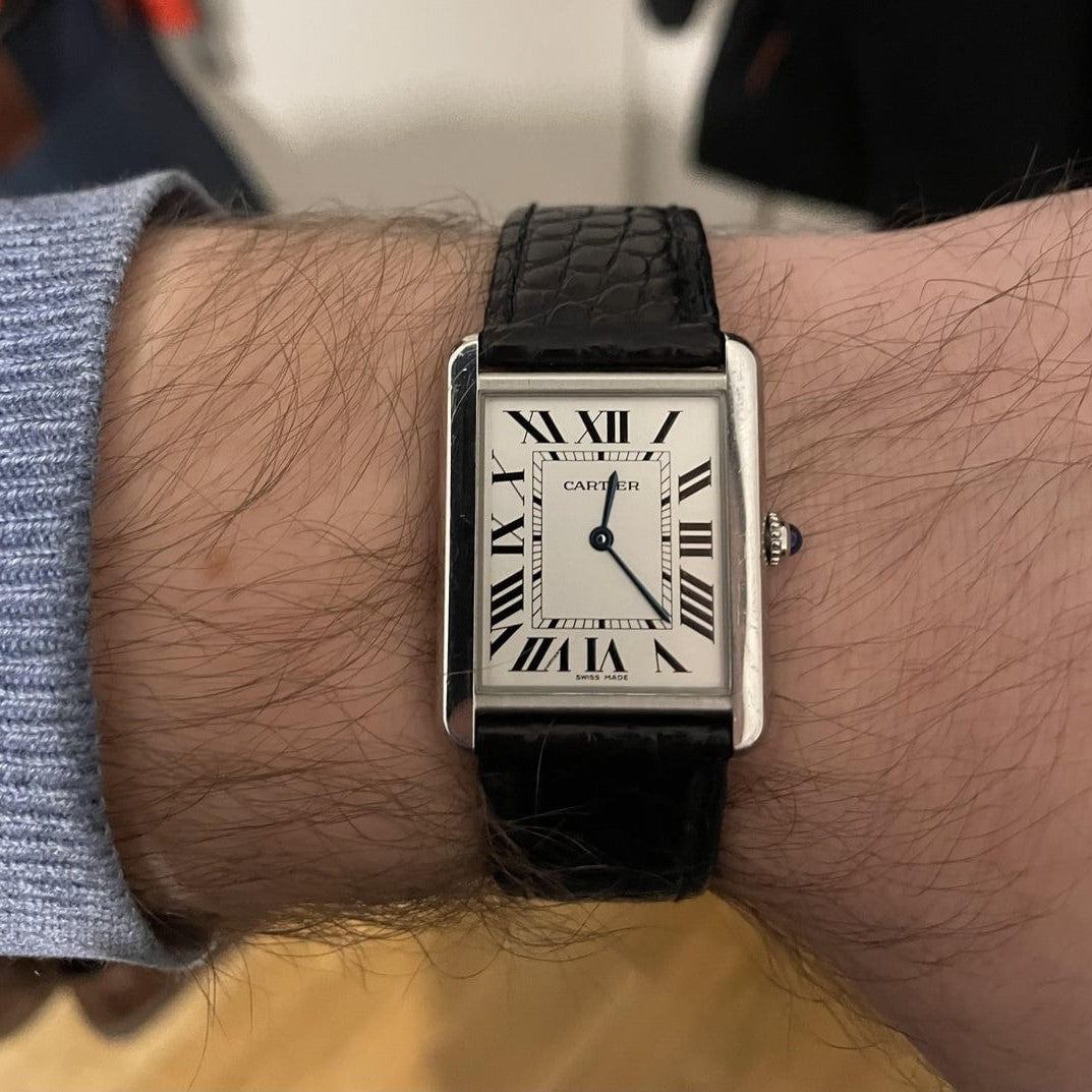 Cartier Tank Must, Large model, quartz movement, steel, leather WSTA0041