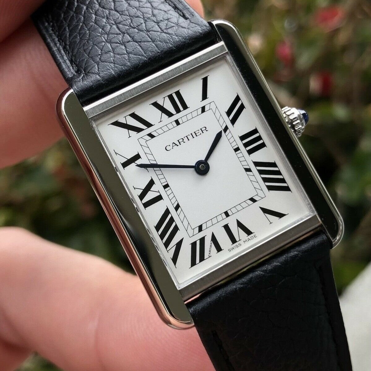 Cartier Tank Must, Large model, quartz movement, steel, leather WSTA0041