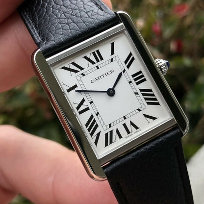 Cartier Tank Must, Large model, quartz movement, steel, leather WSTA0041